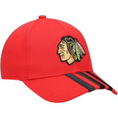 Chicago Blackhawks adidas Locker Room Three Stripe Adjustable Hat - Red | Adidas online
