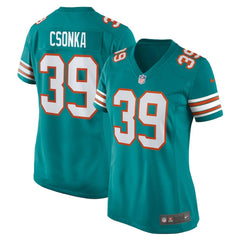 Larry Csonka Miami Dolphins Women's Retired Player Jersey - Aqua - Nike