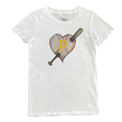 Pittsburgh Pirates Tiny Turnip Women's Heart Bat T-Shirt for sale