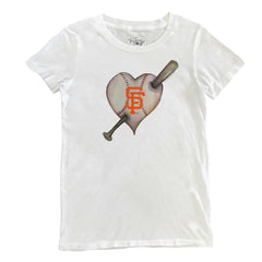 San Francisco Giants Tiny Turnip Women's Heart Bat T-Shirt Outlet