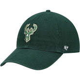 47 brand Milwaukee Bucks '47 Core Logo Clean Up Adjustable Hat Hunter Green