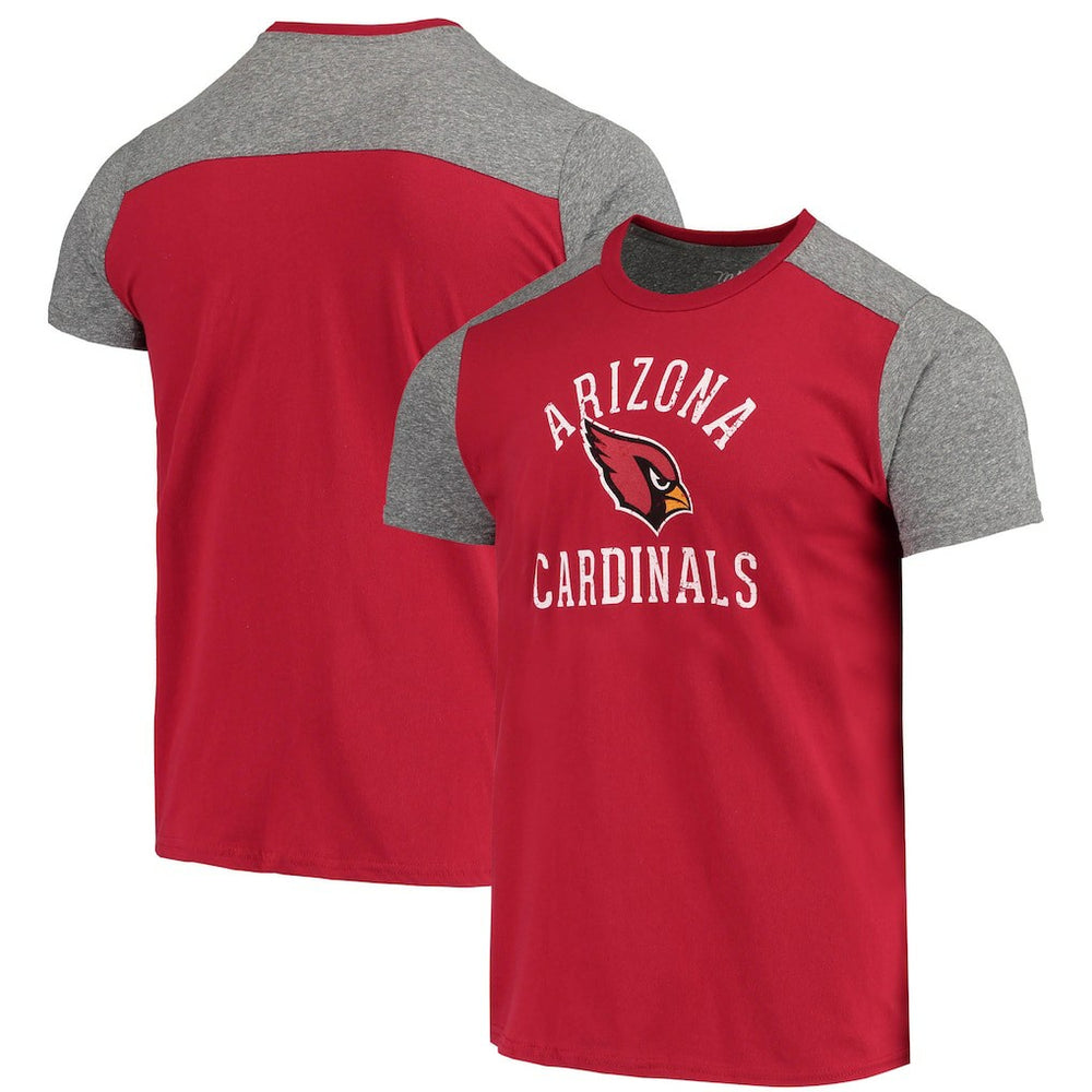 Arizona Cardinals Majestic Threads Field Goal Slub T-Shirt - Cardinal/Gray - NFL
