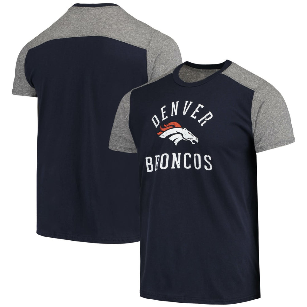Denver Broncos Majestic Threads Field Goal Slub T-Shirt - Navy/Gray - NFL
