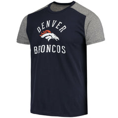 Denver Broncos Majestic Threads Field Goal Slub T-Shirt - Navy/Gray - NFL