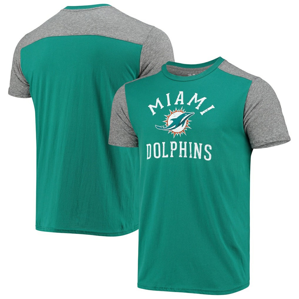 Miami Dolphins Majestic Threads Field Goal Slub T-Shirt - Aqua/Gray - NFL