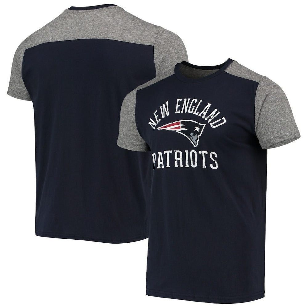 New England Patriots Majestic Threads Field Goal Slub T-Shirt - Navy/Gray - NFL