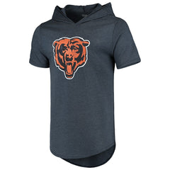 Chicago Bears Majestic Threads Primary Logo Tri-Blend Hoodie T-Shirt - Navy - NFL