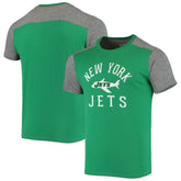 New York Jets Majestic Threads Gridiron Classics Field Goal Slub T-Shirt - Kelly Green/Heathered Gray - NFL
