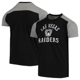 Las Vegas Raiders Majestic Threads Gridiron Classics Field Goal Slub T-Shirt - Black/Heathered Gray - NFL