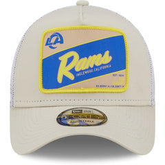 Los Angeles Rams New Era Happy Camper A-Frame Trucker 9FORTY Snapback Hat - Khaki/White - NFL