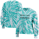 Seattle Kraken WEAR by Erin Andrews Women's Tie-Dye Long Sleeve T-Shirt - Light Blue | NHL sale