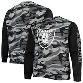 Las Vegas Raiders FOCO Camo Long Sleeve T-Shirt - Black - NFL