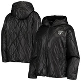 Las Vegas Raiders MSX by Michael Strahan Women's Charlotte Full-Zip Hoodie Puffer Jacket - Black - NFL