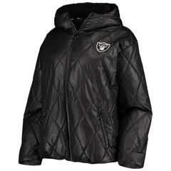 Las Vegas Raiders MSX by Michael Strahan Women's Charlotte Full-Zip Hoodie Puffer Jacket - Black - NFL