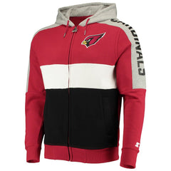Arizona Cardinals Starter Playoffs Color Block Full-Zip Hoodie - Cardinal/Black - NFL
