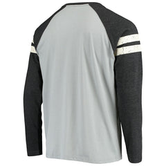 Las Vegas Raiders Starter Throwback League Raglan Long Sleeve Tri-Blend T-Shirt - Silver/Black - NFL