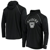 Las Vegas Raiders Starter Throwback Raglan Hoodie Long Sleeve T-Shirt - Black - NFL
