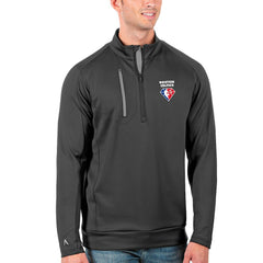 Boston Celtics Antigua NBA 75th Anniversary Generation Quarter-Zip Pullover Jacket Charcoal