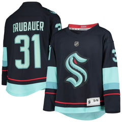 Philipp Grubauer Seattle Kraken Youth Home Replica Player Jersey - Deep Sea Blue | NHL Lifestyle
