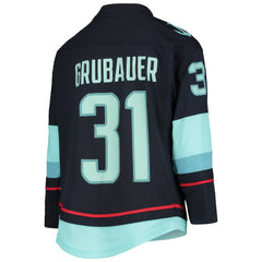 Philipp Grubauer Seattle Kraken Youth Home Replica Player Jersey - Deep Sea Blue | NHL Lifestyle