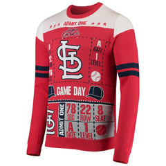 St. Louis Cardinals FOCO Ticket Light-Up Ugly Sweater Sale