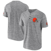 Cleveland Browns NFL x Darius Rucker Collection Slub Henley T-Shirt - Heathered Gray - Fanatics