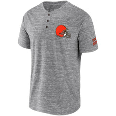 Cleveland Browns NFL x Darius Rucker Collection Slub Henley T-Shirt - Heathered Gray - Fanatics