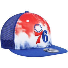 New Era Philadelphia 76ers Hazy Trucker 9FIFTY Snapback Hat Royal