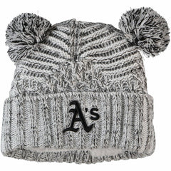 Athletics New Era Women's Dual Cuffed Knit Hat with Poms Near Me
