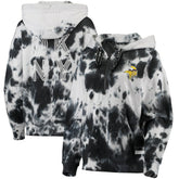 Minnesota Vikings DKNY Sport Women's Dakota Oversized Tie-Dye Half-Zip Hoodie - White/Black - NFL
