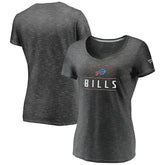 Buffalo Bills Women's League Leader Space Dye V-Neck T-Shirt - Charcoal - Fanatics