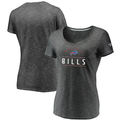 Buffalo Bills Women's League Leader Space Dye V-Neck T-Shirt - Charcoal - Fanatics
