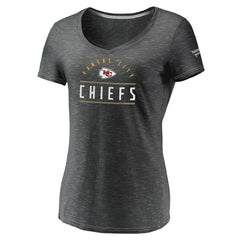 Kansas City Chiefs Women's League Leader Space Dye V-Neck T-Shirt - Charcoal - Fanatics