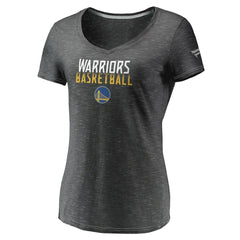 Fanatics Golden State Warriors Women's Double-Fade Space-Dye V-Neck T-Shirt Charcoal