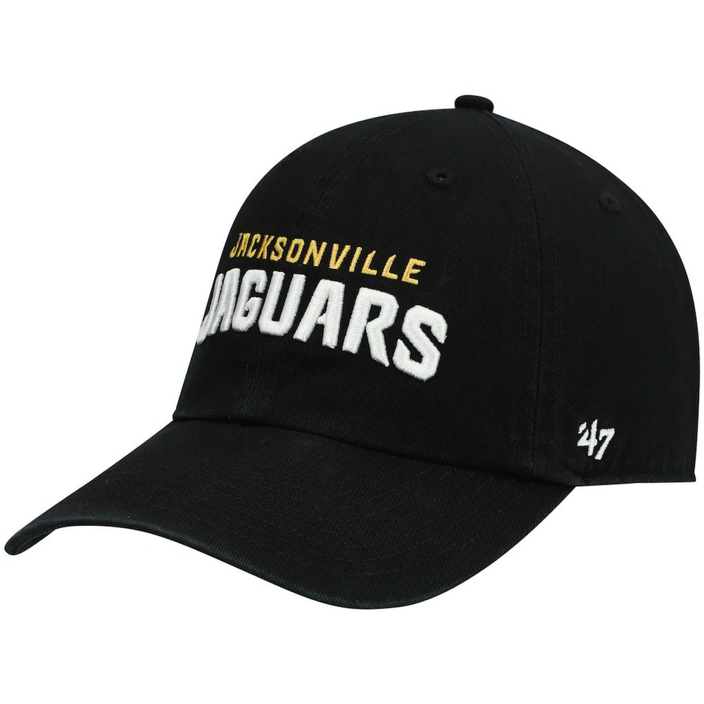 Jacksonville Jaguars '47 Clean Up Script Adjustable Hat - Black - 47 brand