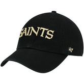 New Orleans Saints '47 Clean Up Script Adjustable Hat - Black - 47 brand