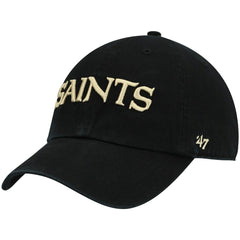 New Orleans Saints '47 Clean Up Script Adjustable Hat - Black - 47 brand