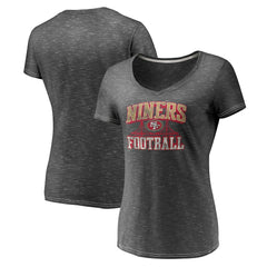 San Francisco 49ers Women's Hometown Space-Dye V-Neck T-Shirt - Heathered Charcoal - Fanatics