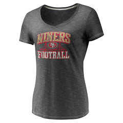 San Francisco 49ers Women's Hometown Space-Dye V-Neck T-Shirt - Heathered Charcoal - Fanatics