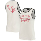 Arizona Cardinals Junk Food Women's Throwback Pop Binding Scoop Neck Tank Top - White/Black - NFL