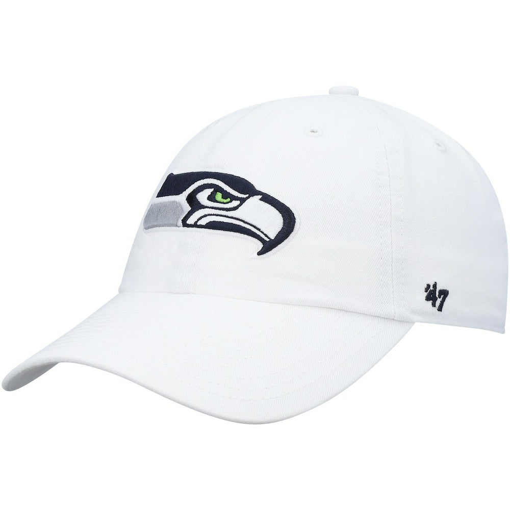 Seattle Seahawks '47 Clean Up Adjustable Hat - White - 47 brand