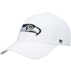 Seattle Seahawks '47 Clean Up Adjustable Hat - White - 47 brand