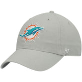 Miami Dolphins '47 Clean Up Adjustable Hat - Gray - 47 brand