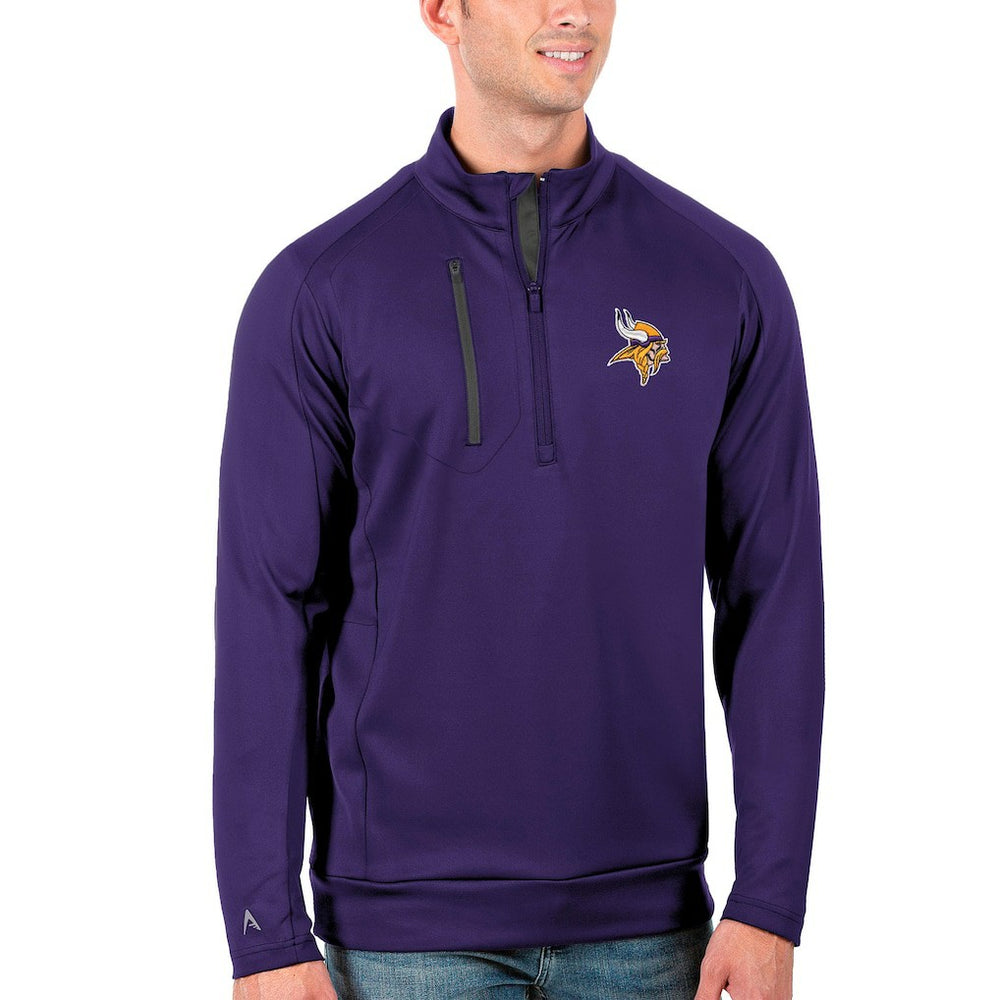 Minnesota Vikings Antigua Generation Quarter-Zip Pullover Jacket - Purple/Charcoal - NFL