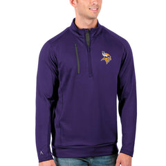 Minnesota Vikings Antigua Generation Quarter-Zip Pullover Jacket - Purple/Charcoal - NFL