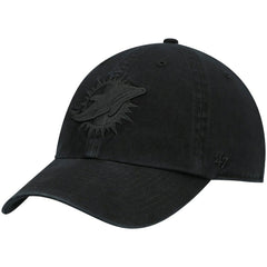 Miami Dolphins '47 Team Tonal Clean Up Adjustable Hat - Black - 47 brand