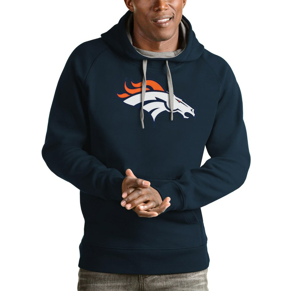 Denver Broncos Antigua Victory Pullover Hoodie - Navy - NFL