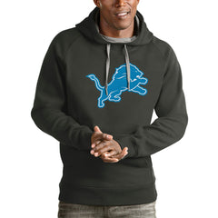 Detroit Lions Antigua Victory Pullover Hoodie - Charcoal - NFL