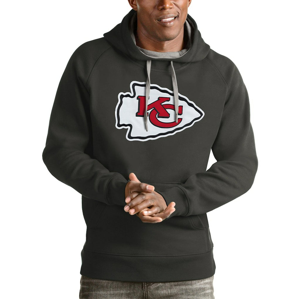 Kansas City Chiefs Antigua Victory Pullover Hoodie - Charcoal - NFL