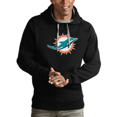 Miami Dolphins Antigua Victory Pullover Hoodie - Black - NFL